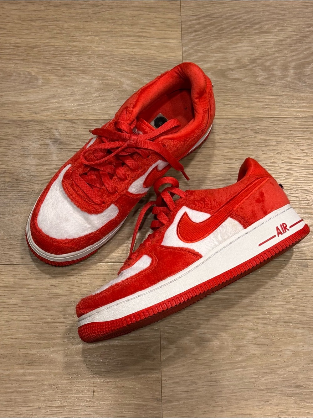Nike Air Force 1Low, Valentine’s Day fleece sneakers